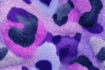 Fabric texture seamless pattern background Faux fur fabric with abstract leopard spots in unexpected colors like lavender and mint