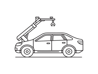 Automotive repair service icon designed with stylish line art