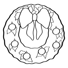 Merry Xmas element, icon, sign or item or holiday element perfect for coloring and more.