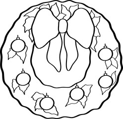 Merry Xmas element, icon, sign or item or holiday element perfect for coloring and more.