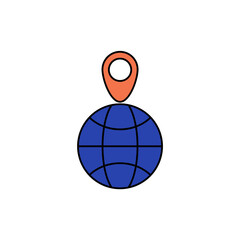 Search Online icon outline editable stroke line drawing eps