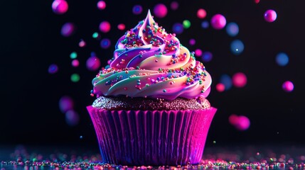 Rainbow cupcake dessert