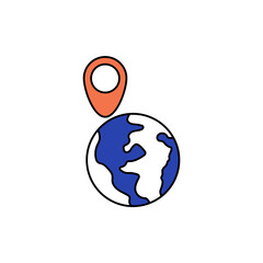 Zoom In icon outline editable stroke line drawing eps