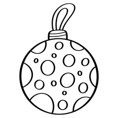 Isolate Coloring Christmas circle ball for winter season item, sticker, sign and more.