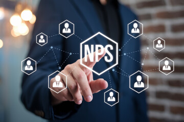 Obraz premium Net promoter score nps analysis customer satisfaction survey business strategy and growth concept online