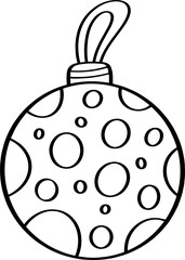 Isolate Coloring Christmas circle ball for winter season item, sticker, sign and more.