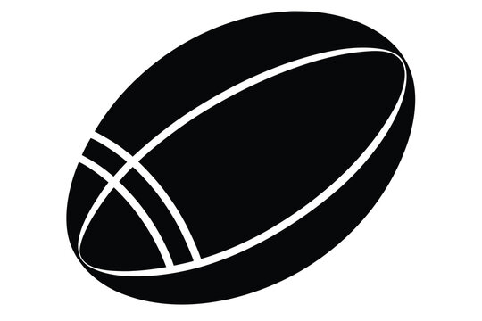 rugby ball icon silhouette vector illustration