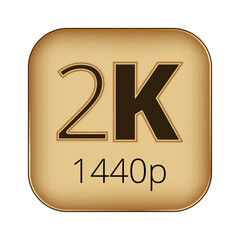 2k resolution badge with 1440p text on gold background.