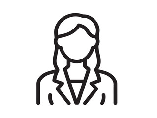 Professional career women icon in elegant line art style