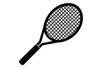 tennis racket icon silhouette vector illustration