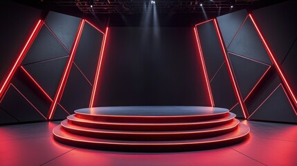Red platform product showcase