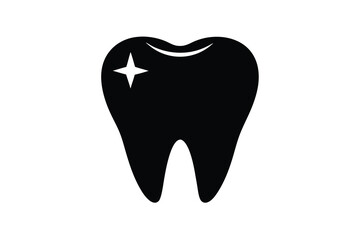 tooth icon silhouette vector illustration