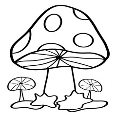 Doodle mushroom digital sticker, icon, sign, label, planner, sticker, scrapbook sticker, T Shirt design or crafts and more.