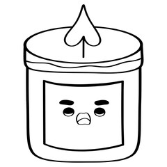 Candle digital sticker, icon, sign, coloring and more.