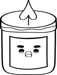 Candle digital sticker, icon, sign, coloring and more.
