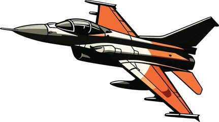 An F-16 military jet fighter aircraft flies across the sky