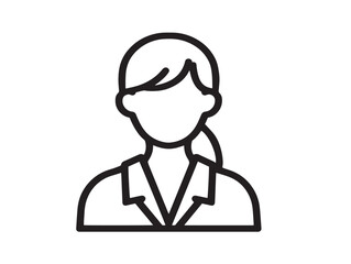 Clean vector career women icon for professional branding purposes