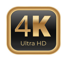 Elegant 4k ultra hd gold icon for high-resolution display.