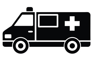ambulance icon silhouette vector illustration © RotanKumer