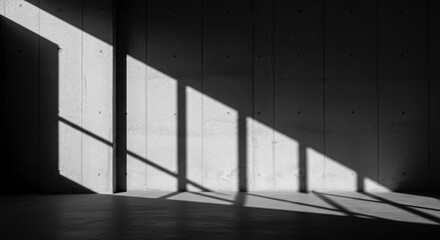 Geometric Shadows on Wall in Minimalist Interior Space Design