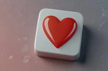 Express Your Love with this Heart Button for Valentine's Day or Anniversaries, Perfect for Social Media or Romantic Designs on a Pastel Background