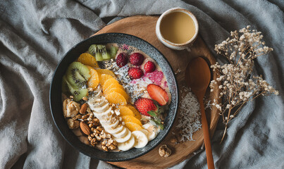 Nutritious Morning Meal on Natural Textures