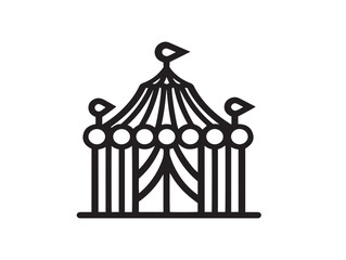 Colorful carnival and circus illustration with modern attractive style