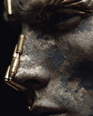 Fototapeta premium Faces of War. Portraits in Bullets.