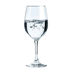 Exquisite Wine Glass Filled with Cool Refreshing Water on White Marble
