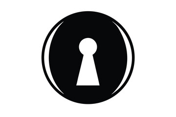 keyhole icon silhouette vector illustration