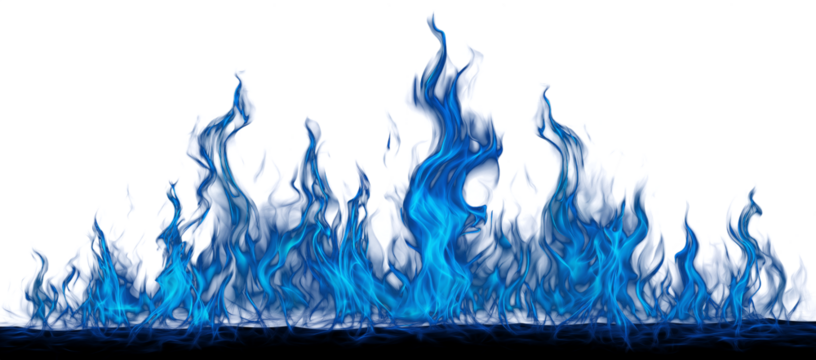 Dark background with vibrant blue fire