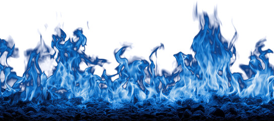 Dark background with vibrant blue fire