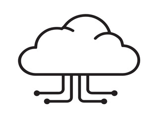Minimalist cloud computing algorithm illustration with attractive modern style