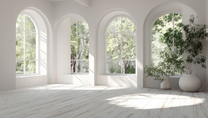 Bright, airy room with large windows