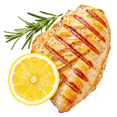 Grilled chicken fillet, isolated on transparent background, png