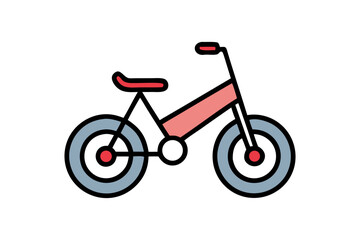 Fototapeta premium Illustration of a red gray electric bike, perfect for ecofriendly transportation or urban mobility designs