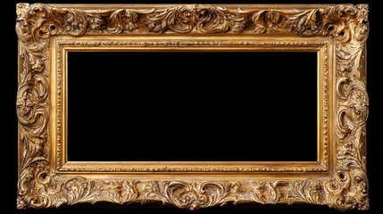 baroque. Ornate golden frame on dark velvet, showcasing intricate baroque details and luxurious texture. event programs, museum guides, designed for cultural heritage projects and event programs.