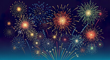 Fototapeta premium Colorful fireworks display