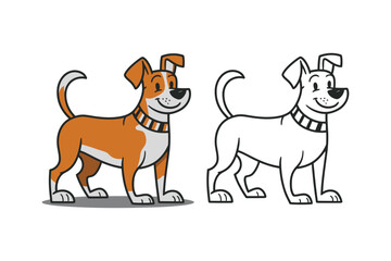 Cute isolated vector illustration of a happy dog vector