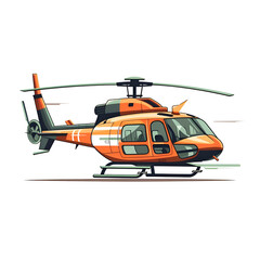 Fototapeta premium Orange Helicopter in Flight. A Stunning Vector Graphic