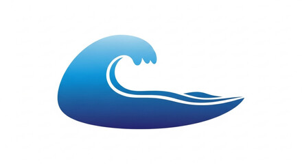 Naklejka premium A stylized blue wave illustration, , representing water, ocean, surfing, and coastal themes for graphic design projects