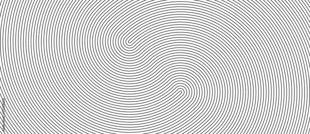Poster abstract art geometric background with lines. iptical illusion with black lines over white backgroun