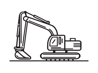 Professional Construction Company Icon with Minimal Outline Vector Artwork