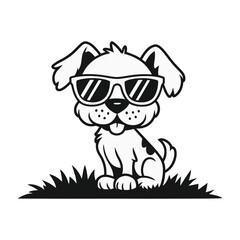 Cute cartoon little dog illustration