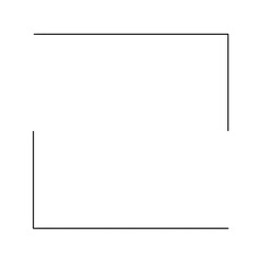 Black thin line square frame element..
