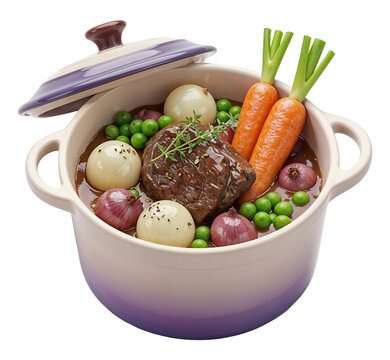Navarin d&rsquo;agneau French lamb stew, isolated on transparent background, png