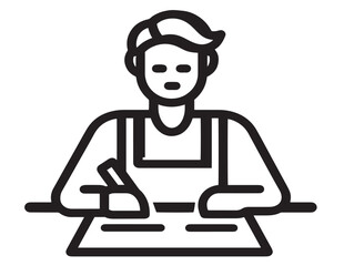 Content Creator Icon in Bold Minimal 2D Vector Line Style