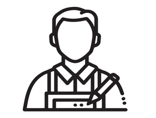 Digital Content Creator Symbol in Elegant 2D Vector Line Artwork