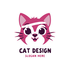 Cat logo template vector icon	