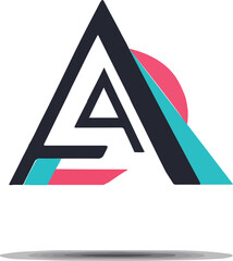 Vector logo design with the letter A in modern minimalist style, clean geometric lines, simple shapes, isolated on white background.